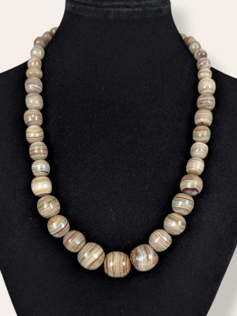 Vintage Banded Calcite Colourful Beaded Necklace